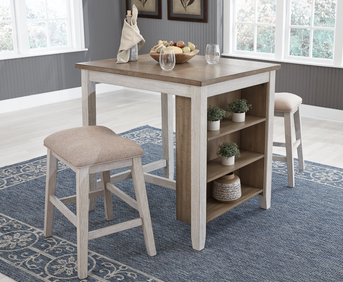 Skempton Counter Height Dining Table and Bar Stools (Set of 3) - furniture place usa