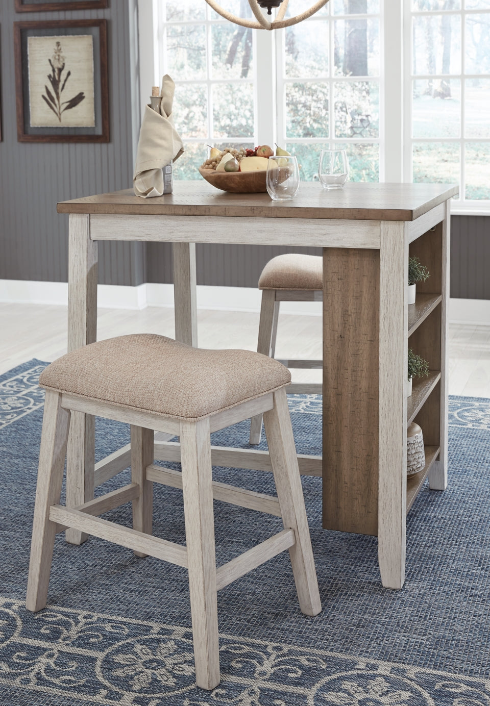 Skempton Counter Height Dining Table and Bar Stools (Set of 3) - furniture place usa