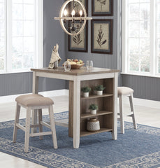 Skempton Counter Height Dining Table and Bar Stools (Set of 3) - furniture place usa