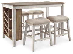 Skempton Counter Height Dining Table and 4 Barstools - PKG001970 - furniture place usa