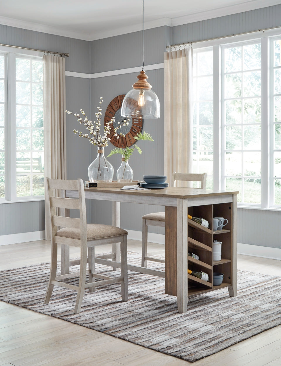 Skempton Counter Height Dining Table and 2 Barstools - furniture place usa