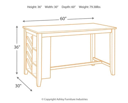 Rokane Counter Height Dining Table and 4 Barstools - PKG001979 - furniture place usa