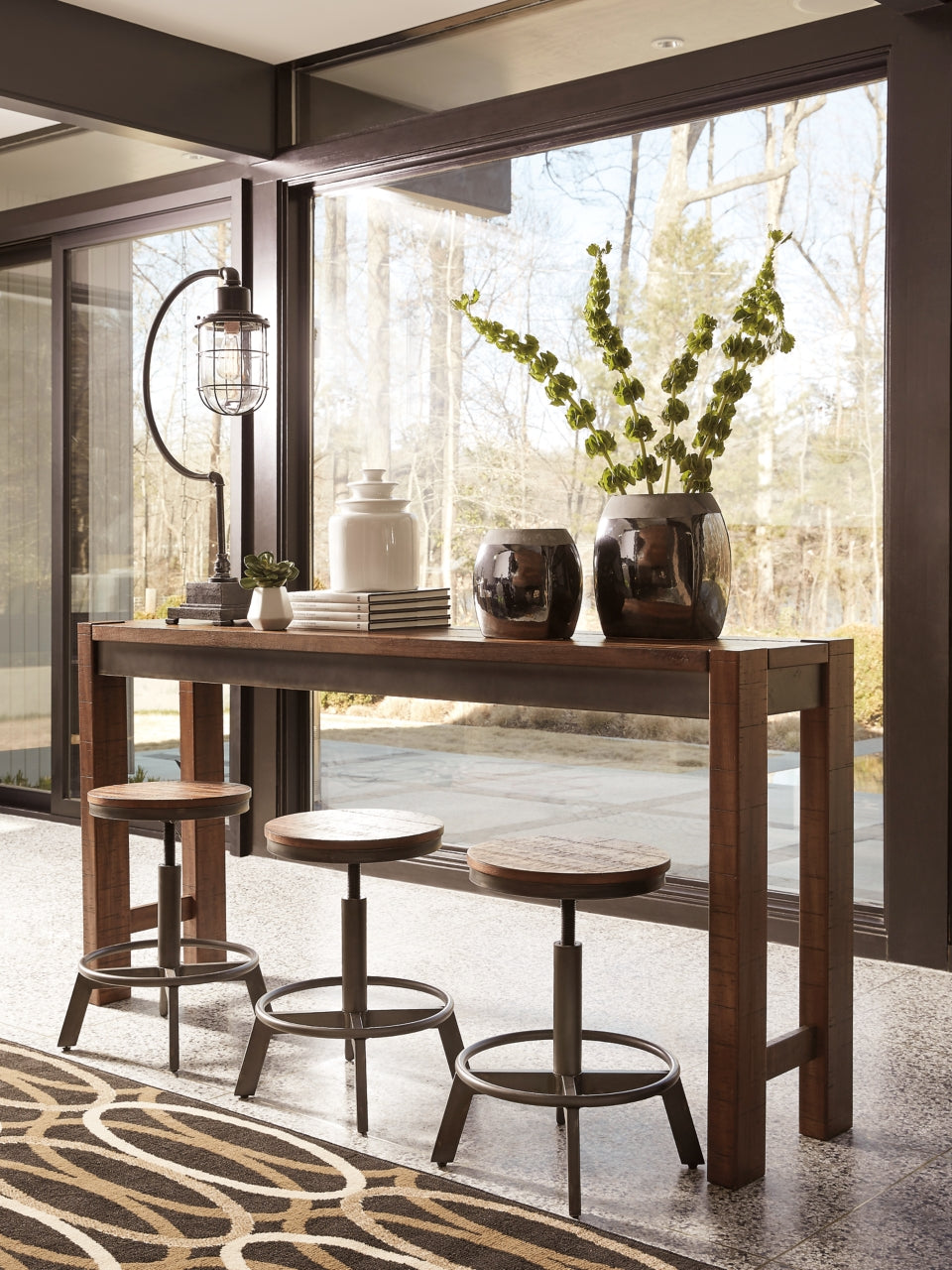 Torjin Counter Height Dining Table and 4 Barstools - PKG000114 - furniture place usa