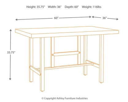 Kavara Counter Height Dining Table and 2 Barstools - furniture place usa