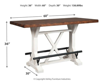 Valebeck Counter Height Dining Table and 2 Barstools - furniture place usa