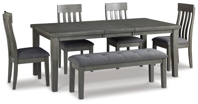 Hallanden Dining Table and 4 Chairs and Bench - furniture place usa