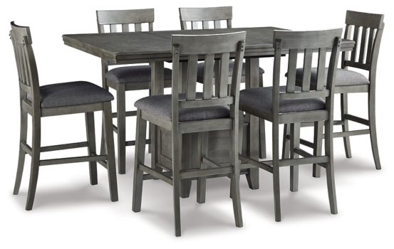 Hallanden Counter Height Dining Table and 6 Barstools - furniture place usa