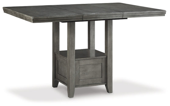 Hallanden Counter Height Dining Table and 6 Barstools with Storage - furniture place usa