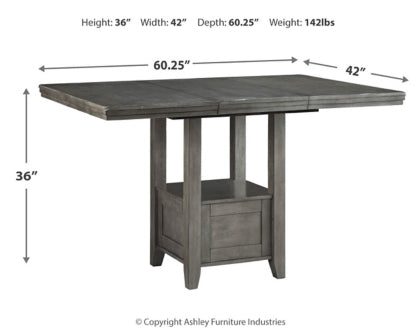Hallanden Counter Height Dining Table and 6 Barstools with Storage - furniture place usa