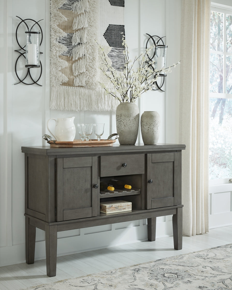 Hallanden Counter Height Dining Table and 6 Barstools with Storage - furniture place usa