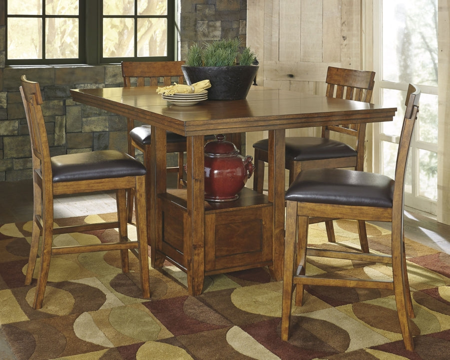 Ralene Counter Height Dining Table and 6 Barstools with Storage - furniture place usa