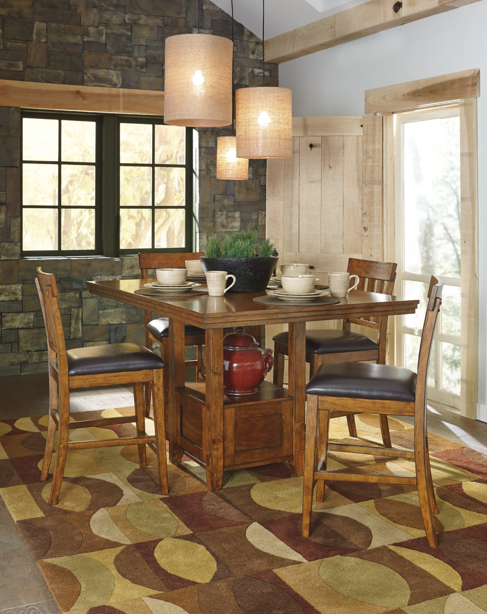 Ralene Counter Height Dining Table and 4 Barstools - furniture place usa