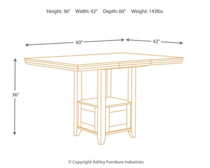 Ralene Counter Height Dining Table and 6 Barstools with Storage - furniture place usa