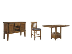 Ralene Counter Height Dining Table and 6 Barstools with Storage - furniture place usa