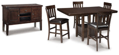 Haddigan Counter Height Dining Table and 4 Barstools with Storage - furniture place usa