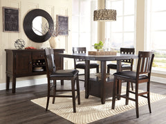 Haddigan Counter Height Dining Table and 4 Barstools with Storage - furniture place usa