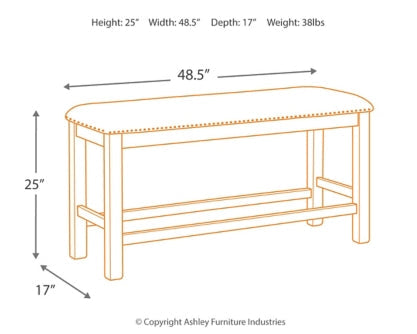 Moriville Counter Height Dining Table and 4 Barstools and Bench - furniture place usa