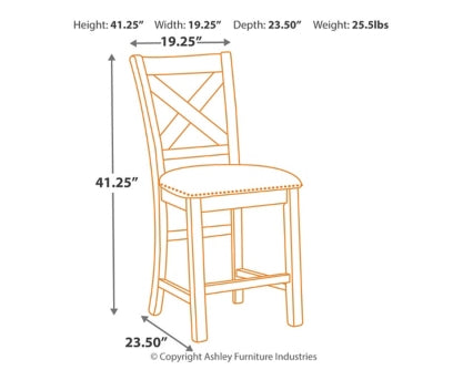 Moriville Counter Height Dining Table and 6 Barstools - furniture place usa