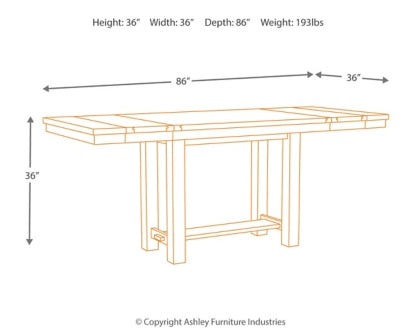 Moriville Counter Height Dining Extension Table - furniture place usa