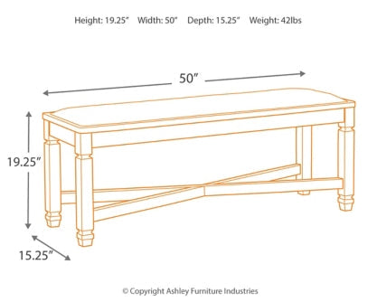 Tyler Creek Dining Bench - furniture place usa
