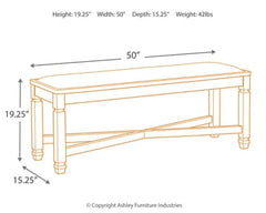 Tyler Creek Dining Bench - furniture place usa