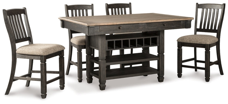 Tyler Creek Counter Height Dining Table and 4 Barstools - furniture place usa