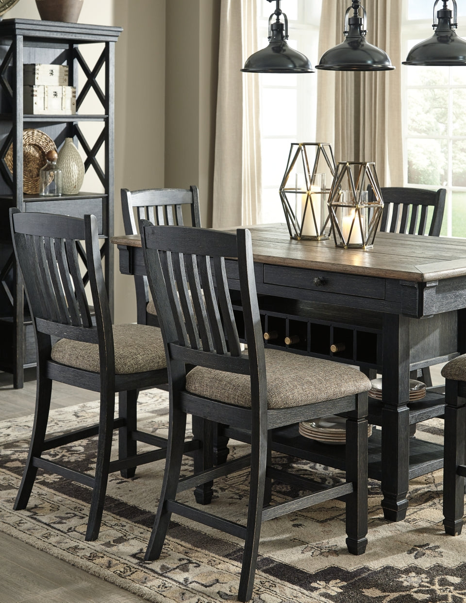 Tyler Creek Counter Height Dining Table and 4 Barstools - furniture place usa