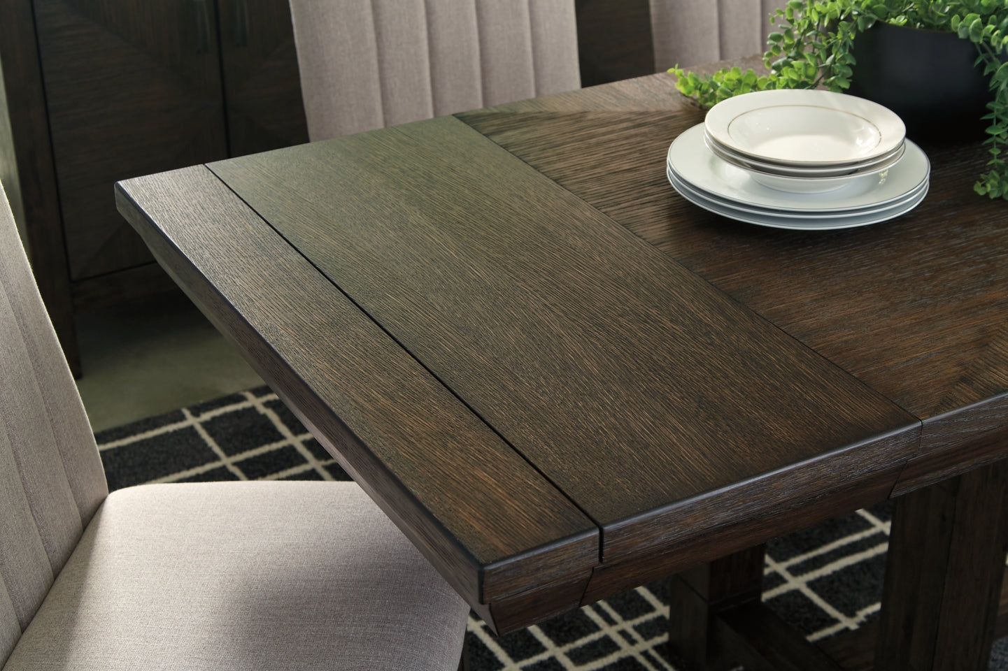 Dellbeck Dining Table and 6 Chairs with Storage - furniture place usa