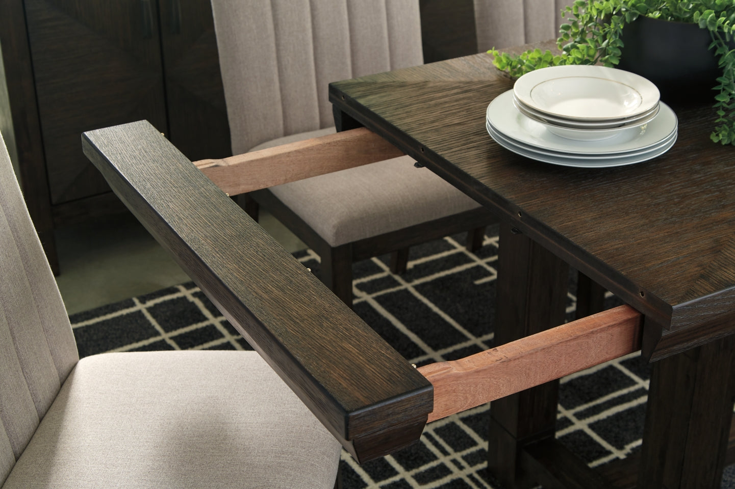 Dellbeck Dining Table and 8 Chairs with Storage - furniture place usa