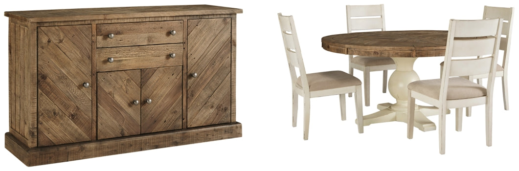 Grindleburg Dining Table and 4 Chairs with Storage - furniture place usa