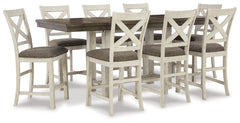 Brewgan Counter Height Dining Table and 8 Barstools - furniture place usa
