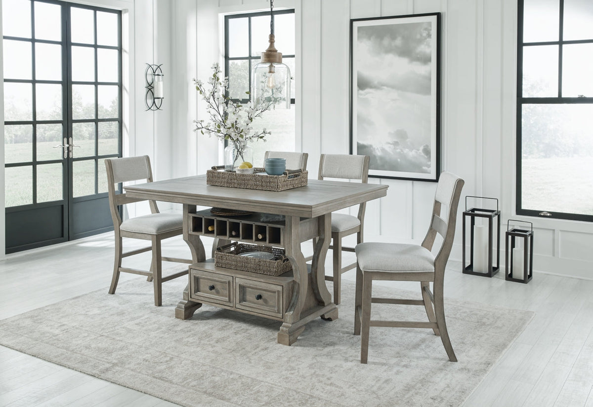 Moreshire Counter Height Dining Table and 4 Barstools - furniture place usa