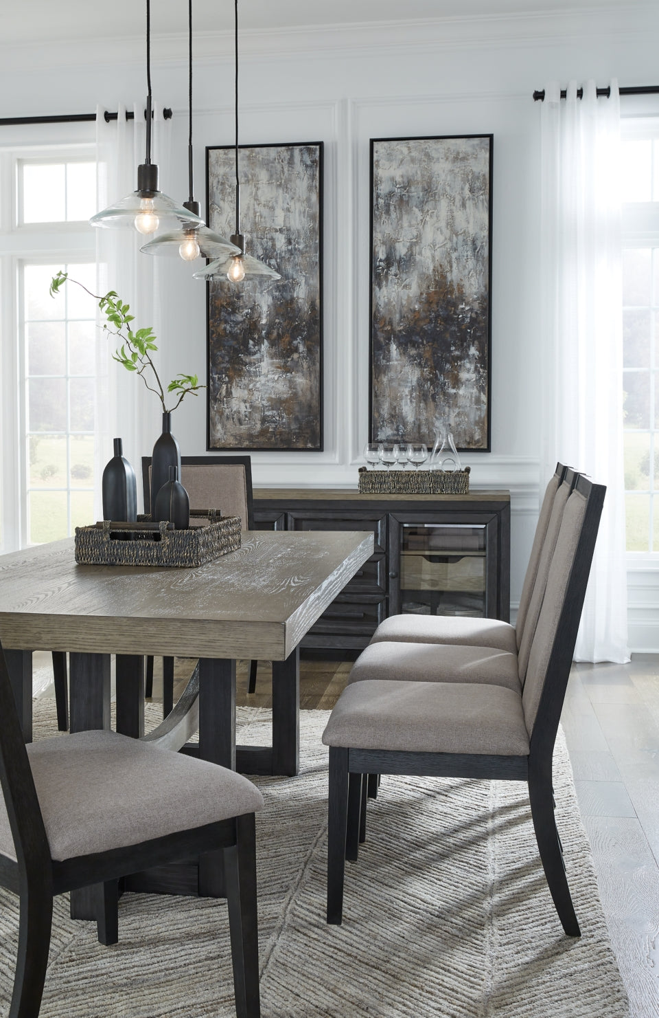 Foyland Dining Table and 8 Chairs - furniture place usa