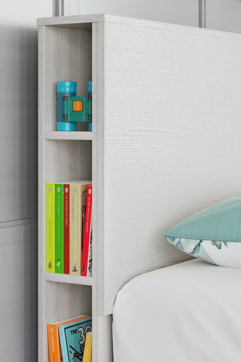 Aprilyn Twin Bookcase Headboard with Dresser and 2 Nightstands - furniture place usa