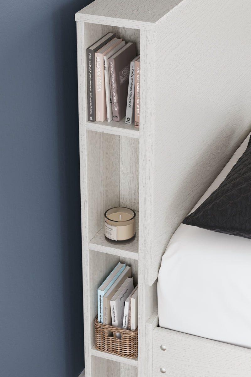 Aprilyn Queen Bookcase Headboard with Dresser, Chest and 2 Nightstands - furniture place usa