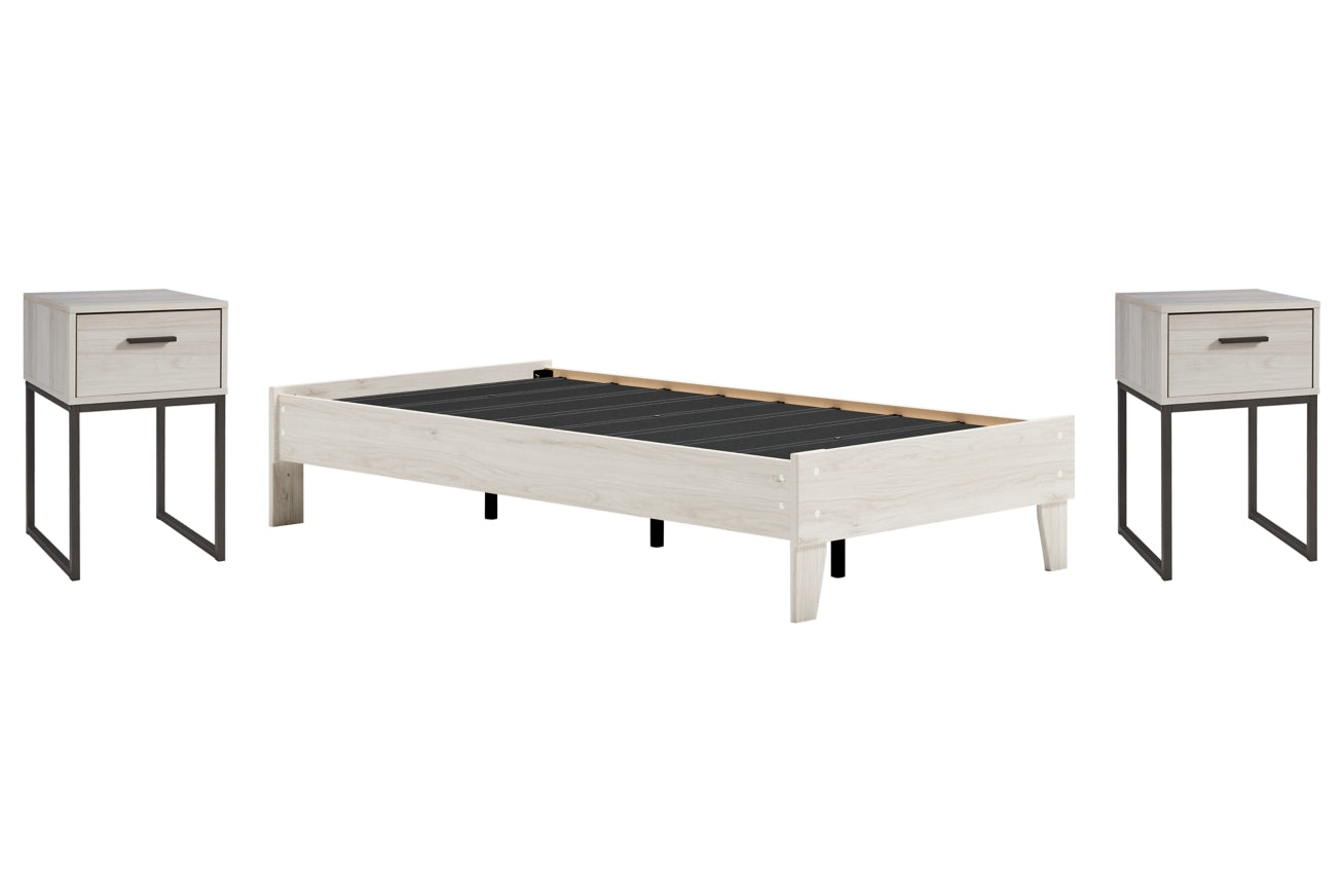 Socalle Twin Platform Bed with 2 Nightstands - furniture place usa