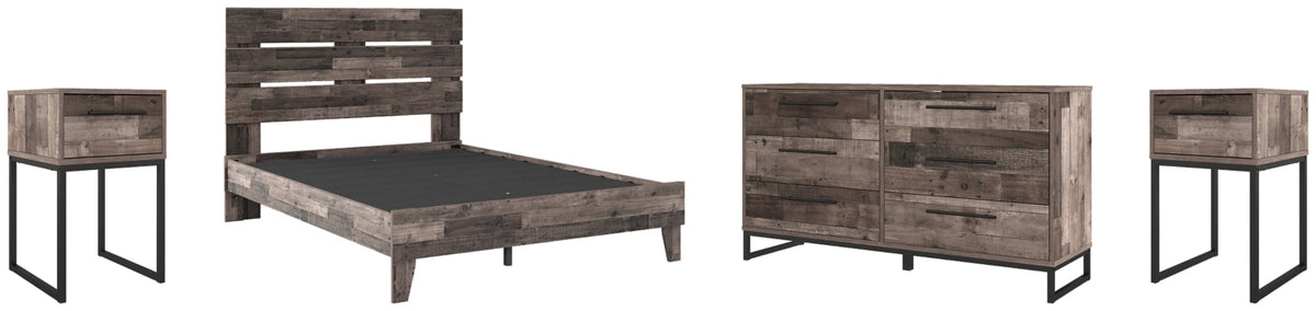 Neilsville Queen Platform Bed with Dresser and 2 Nightstands - PKG009086 - furniture place usa