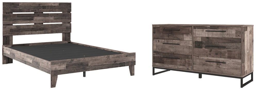 Neilsville Queen Platform Bed with Dresser - PKG009085 - furniture place usa