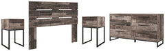 Neilsville Queen Panel Headboard Bed with Dresser and 2 Nightstands - furniture place usa