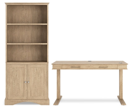 Elmferd Home Office Desk and Storage - PKG014857 - furniture place usa