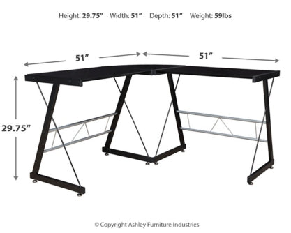 Mallistron Home Office L-Desk - furniture place usa