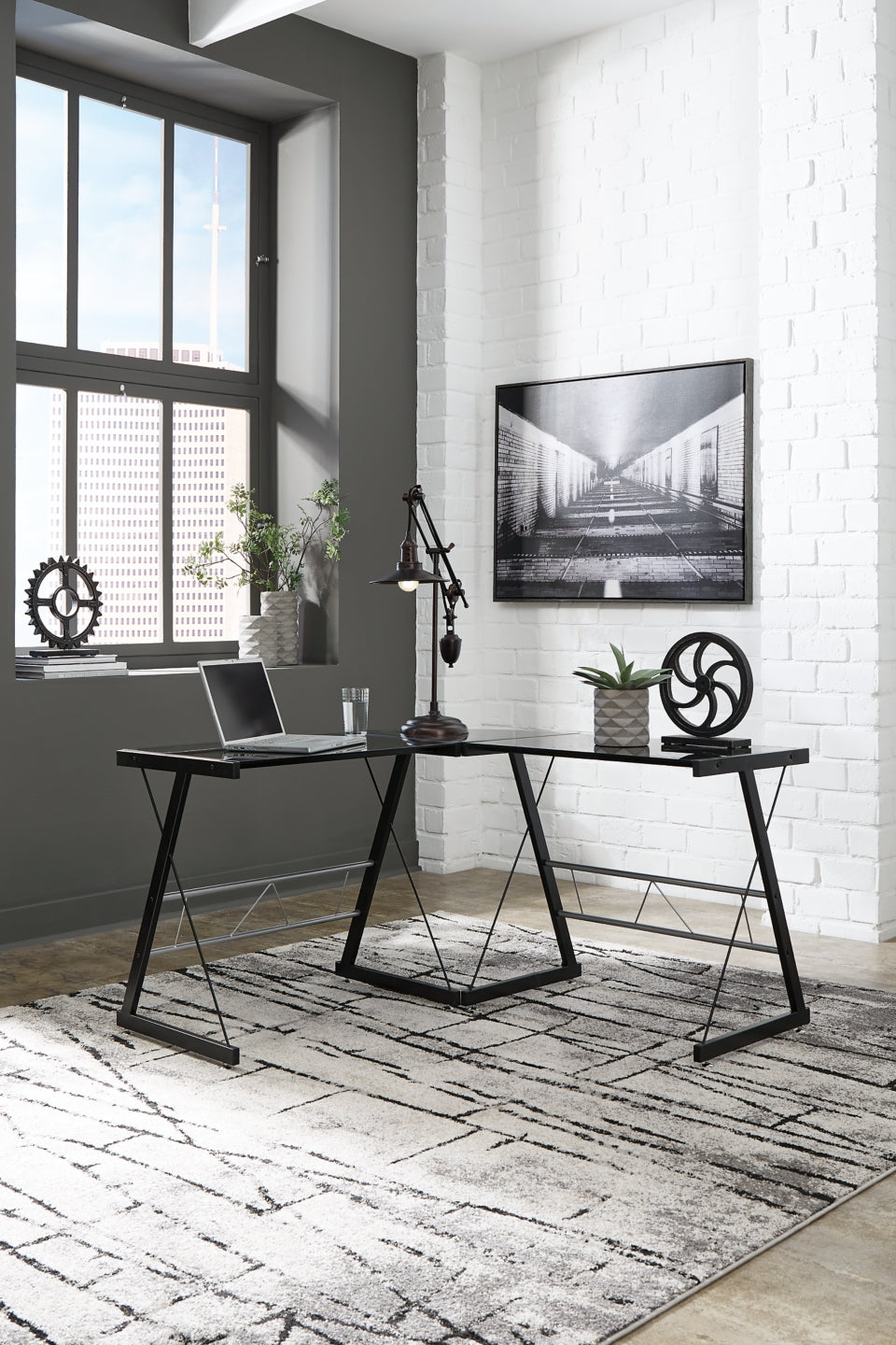 Mallistron Home Office L-Desk - furniture place usa