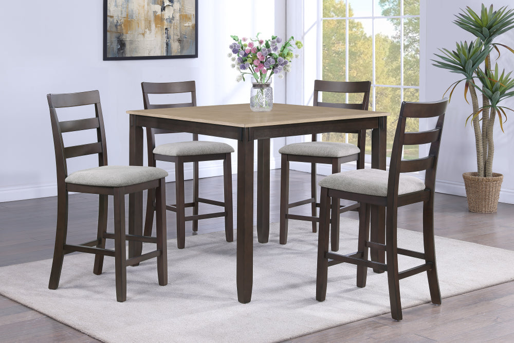 BRANSON 5PK COUNTER HT LIGHT BROWN - furniture place usa