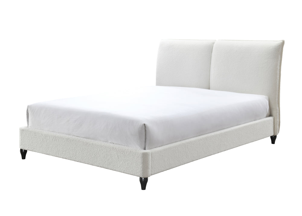 JENN QUEEN BOUCLE HEADBOARD/FOOTBOA, JENN /QUEEN BOUCLE RAIL CHARCOA - furniture place usa