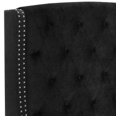 EVA QUEEN HEADBOARD/FOOTBOARD-BLACK, EVA /QUEEN RAIL - BLACK - furniture place usa