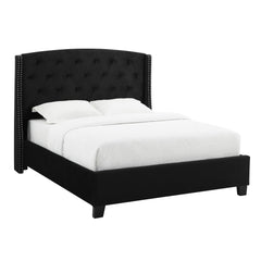 EVA QUEEN HEADBOARD/FOOTBOARD-BLACK, EVA /QUEEN RAIL - BLACK - furniture place usa