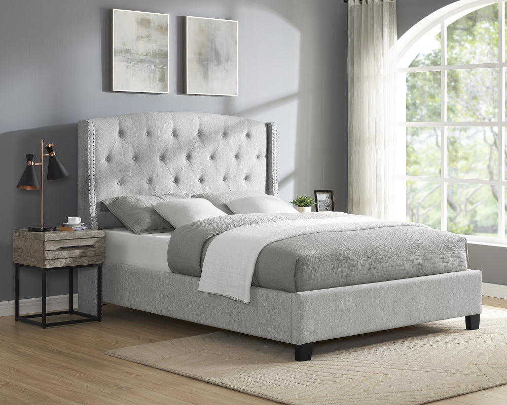 EVA QUEEN HEADBOARD/FOOTBOARD-DOVE, EVA /QUEEN RAIL -DOVE - furniture place usa