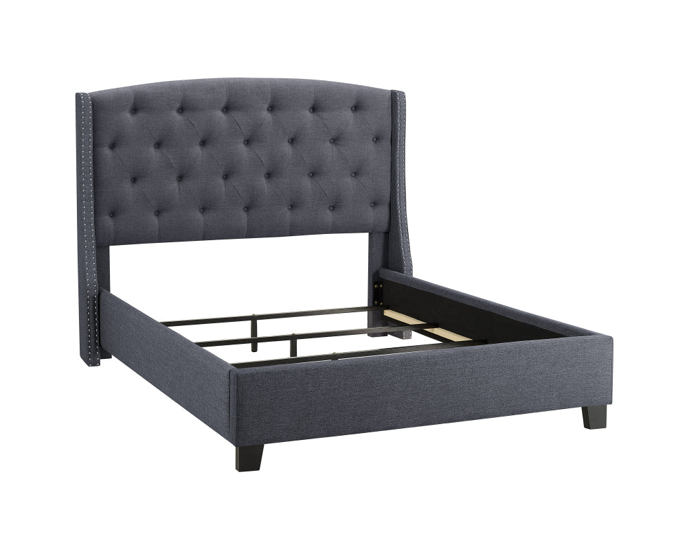 EVA KING HEADBOARD/FOOTBOARD -GREY, EVA KING/ RAIL -IVORY - furniture place usa