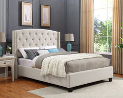 EVA QUEEN HEADBOARD/FOOTBOARD-IVORY, EVA /QUEEN RAIL -GREY - furniture place usa