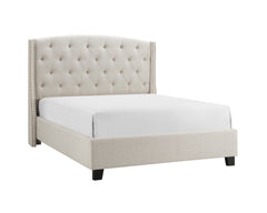 EVA KING HEADBOARD/FOOTBOARD -IVORY, EVA KING/ RAIL -DOVE - furniture place usa